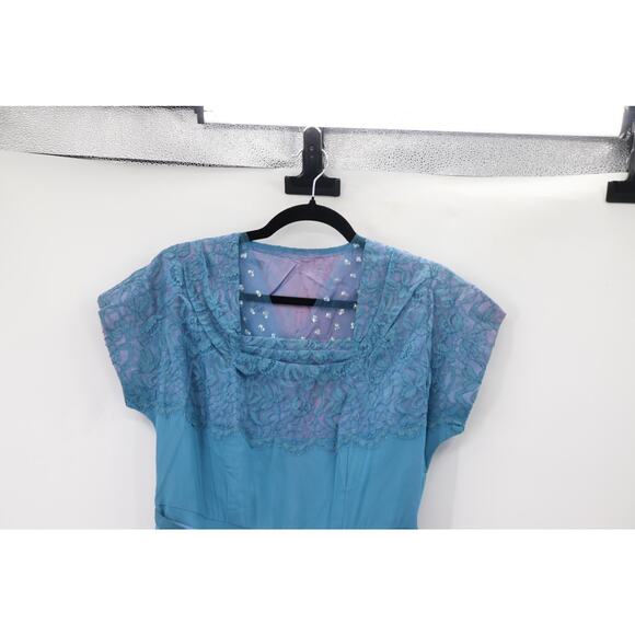 Vintage 1960s Blue Prom Dress - Picture 2 of 10